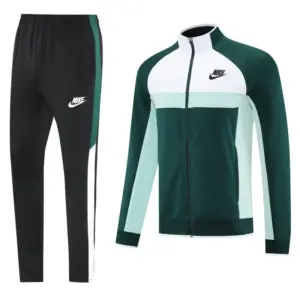 2025 Nike GreenWhite Full Hoodie Zipper Jacket +Long Pants