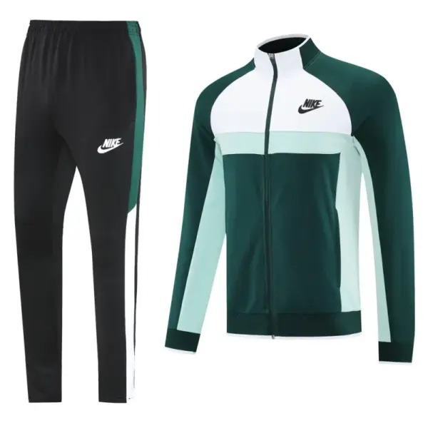 2025 Nike GreenWhite Full Hoodie Zipper Jacket +Long Pants