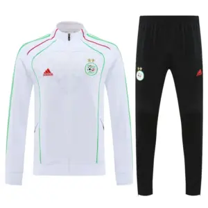2026 Algeria White with Green and Red Stripes FULL Zipper Jacket Tracksuit +Long