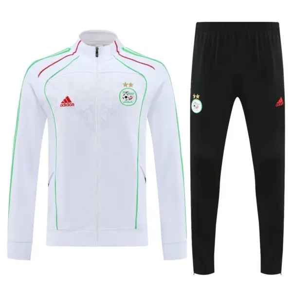 2026 Algeria White with Green and Red Stripes FULL Zipper Jacket Tracksuit +Long