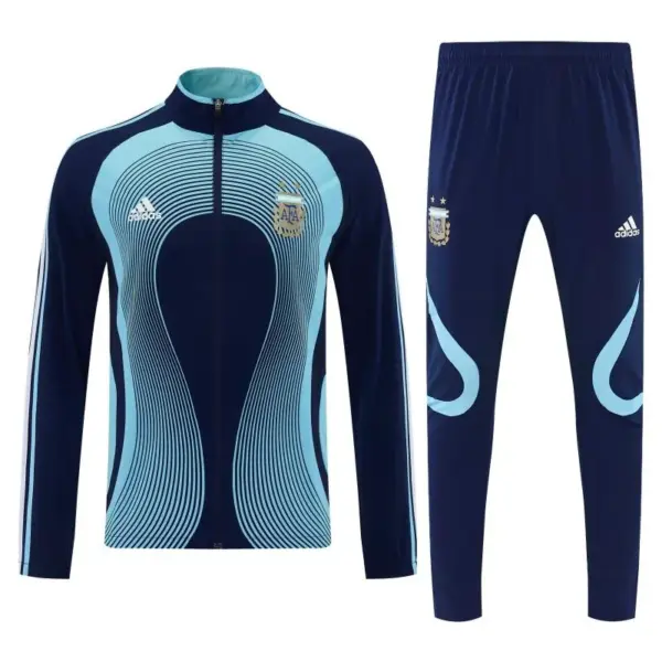 2026 Argentina Navy & Sky Blue Full Zipper Jacket Tracksuit + Long Pants