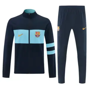 2026 Barcelona Navy Blue Full Zipper Jacket Tracksuit + Long Pants