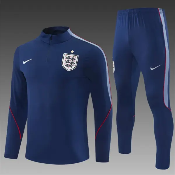 2026 England Navy Blue Half Zipper Jacket Tracksuit + Long Pants (Nike)