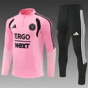 2026 Inter Miami CF Pink Half Zipper Jacket Tracksuit + Black Long Pants