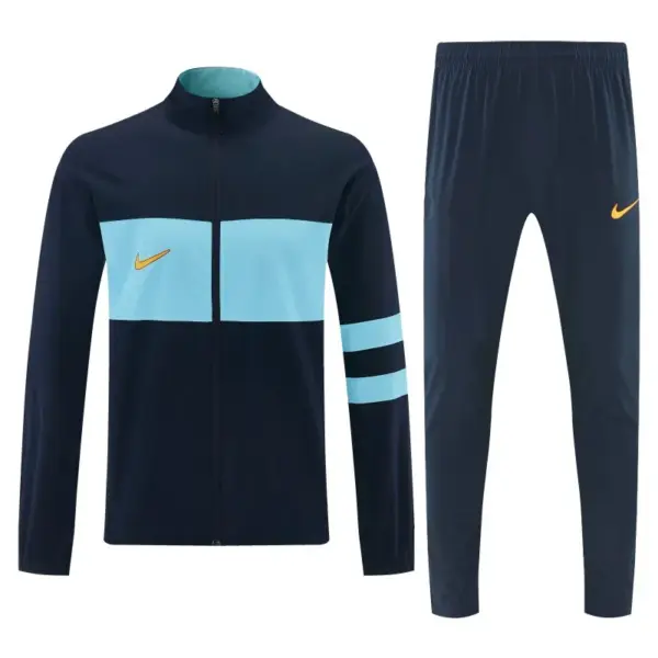 2026 Nike Navy Blue & Light Blue Full Zipper Jacket Tracksuit + Long Pants