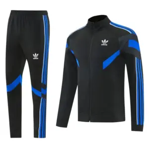 2026-27 Adidas Originals Black & Royal Blue Full Zipper Jacket Tracksuit + Long