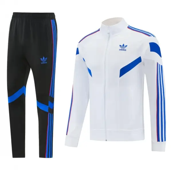 2026-27 Adidas Originals White Full Zipper Jacket Tracksuit + Navy Blue Long Pan