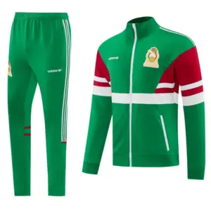 2026-27 Mexico Green & Red Retro Full Zipper Jacket Tracksuit + Long Pants (Adid