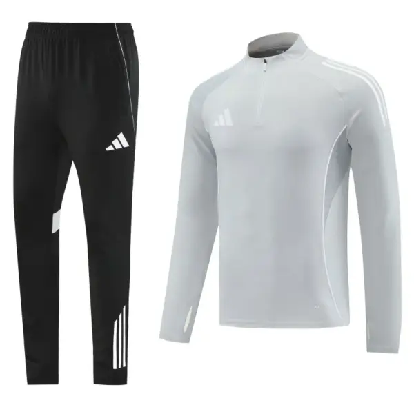 Adidas Light Grey Full zipper Jacket Tracksuit+ long pants