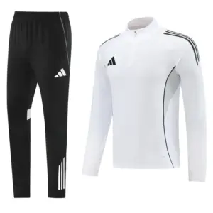 Adidas White Full zipper Jacket Tracksuit+ long pants