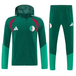 Algeria Dark Green & Light Green Full Zipper Hooded Jacket Tracksuit + Long Pant