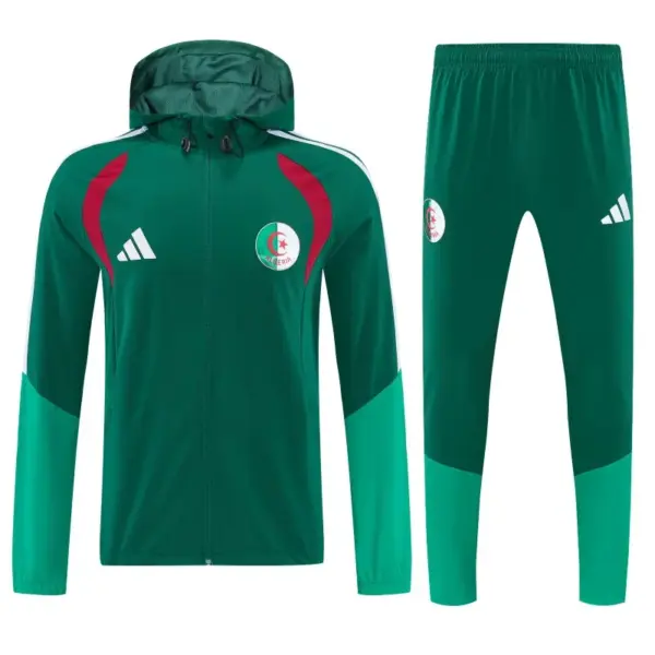 Algeria Dark Green & Light Green Full Zipper Hooded Jacket Tracksuit + Long Pant