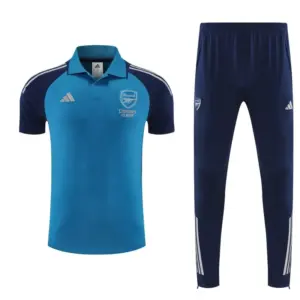 Arsenal Blue Polo Training Shirt + Long Pants Tracksuit