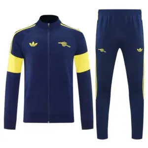 Arsenal Navy Blue & Yellow Full Zipper Jacket Tracksuit + Long Pants
