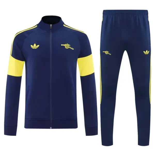 Arsenal Navy Blue & Yellow Full Zipper Jacket Tracksuit + Long Pants