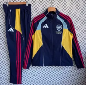 Arsenal Navy Blue with Red Full zipper Jacket Tracksuit+ long pants