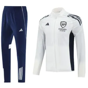 Arsenal White Half Zipper Jacket+Long Pants