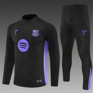 Barcelona Black Joint Edition Half Zipper Jacket+Long Pants