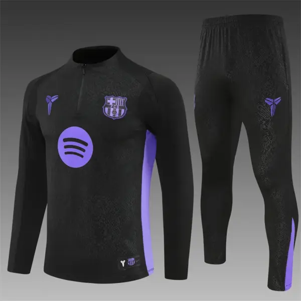 Barcelona Black Joint Edition Half Zipper Jacket+Long Pants
