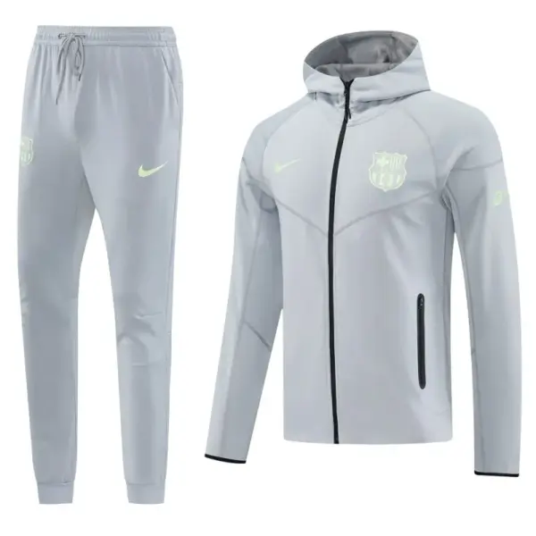 Barcelona Grey Full Zipper Hoodie Jacket +Long Pants
