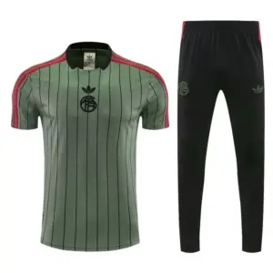 Bayern Dark Green Short Sleeve Tracksuit + Long Pants