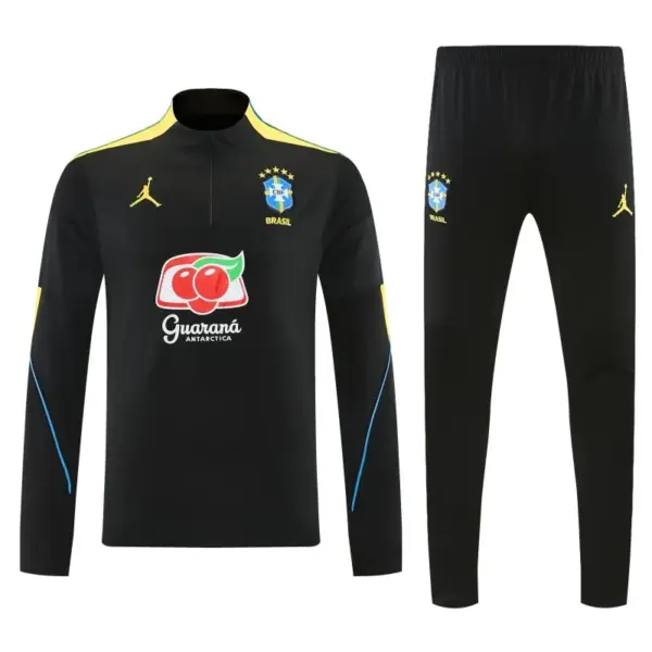 Brazil Black Half Zipper Jacket Tracksuit + Long Pants