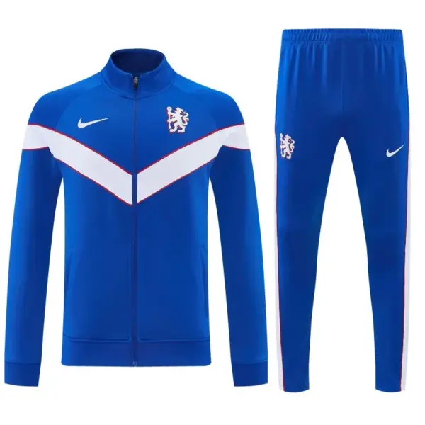 Chelsea Blue&White Full Zipper Jacket Tracksuit + Long Pants