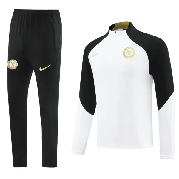 Chelsea White Half Zipper Jacket+Long Pants