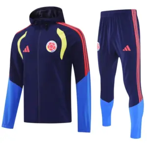 Colombia Navy Blue Full Zipper Hooded Jacket Tracksuit + Long Pants
