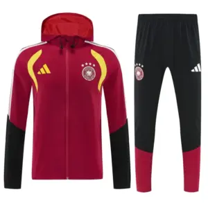 Germany Red Full Zipper Jacket Tracksuit + Long Pants