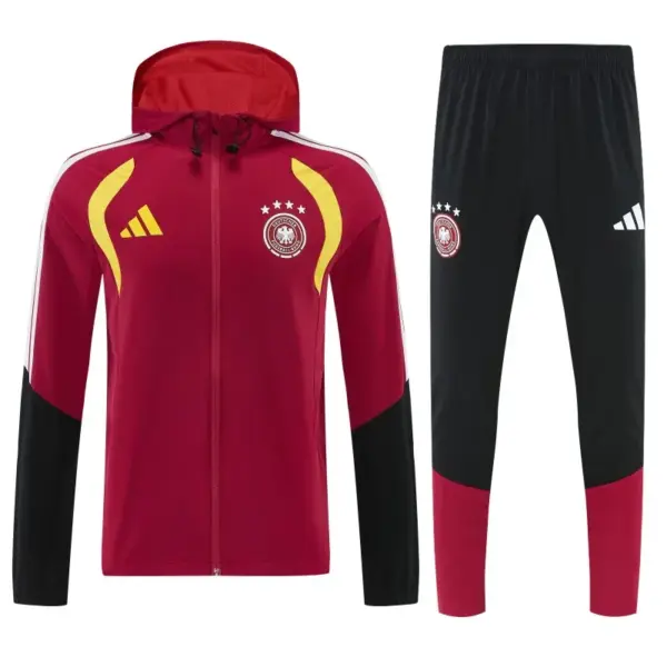 Germany Red Full Zipper Jacket Tracksuit + Long Pants