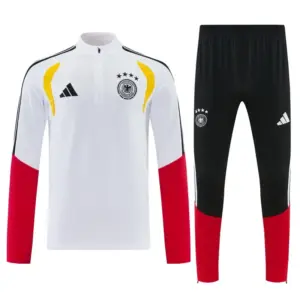 Germany White Half Zipper Jacket Tracksuit + Long Pants