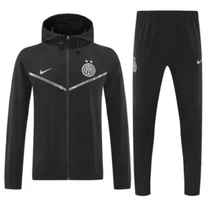 Inter Milan Black Full zipper Jacket Tracksuit+ long pants