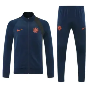 Inter Milan Navy Blue & Black Full Zipper Jacket Tracksuit + Long Pants