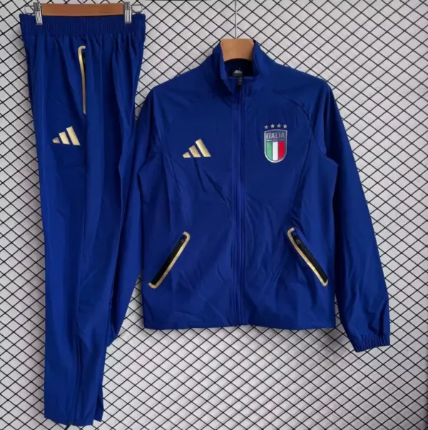 Italy Blue Full zipper Jacket Tracksuit+ long pants