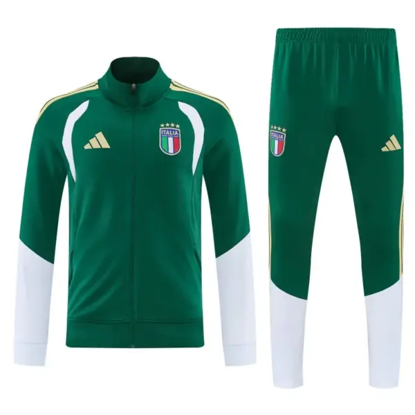 Italy Green Full Zipper Jacket Tracksuit + Long Pants