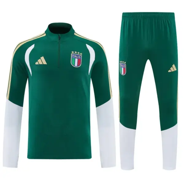 Italy Green Half Zipper Jacket Tracksuit + Long Pants