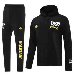 Juventus Black Hoodie Full Zipper Jacket + Long Pants