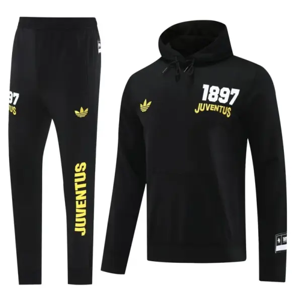 Juventus Black Hoodie Full Zipper Jacket + Long Pants