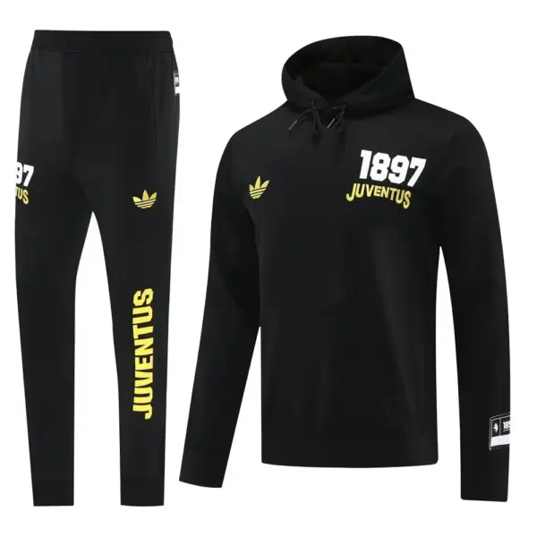 Juventus Black Sweatshirt Full Zipper Jacket+Long Pants