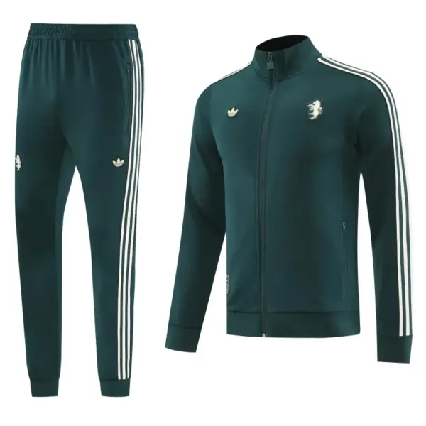 Juventus Retro Dark Green Full zipper Jacket Tracksuit+ long pants