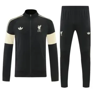 Liverpool Black & Cream Full Zipper Jacket Tracksuit + Long Pants