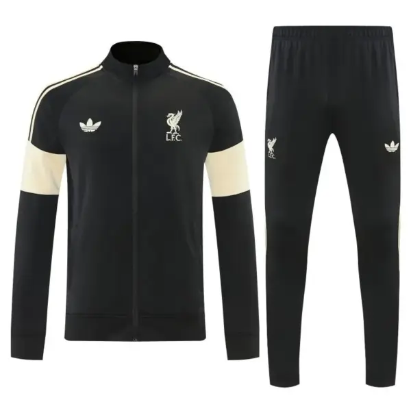 Liverpool Black & Cream Full Zipper Jacket Tracksuit + Long Pants