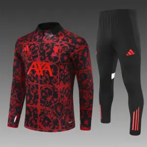 Liverpool Red Camouflage Half Zipper Jacket+Long Pants
