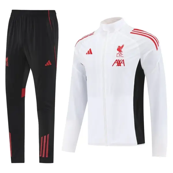 Liverpool White Half Zipper Jacket+Long Pants