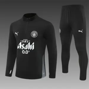 Manchester City Black Half Zipper Jacket+Long Pants