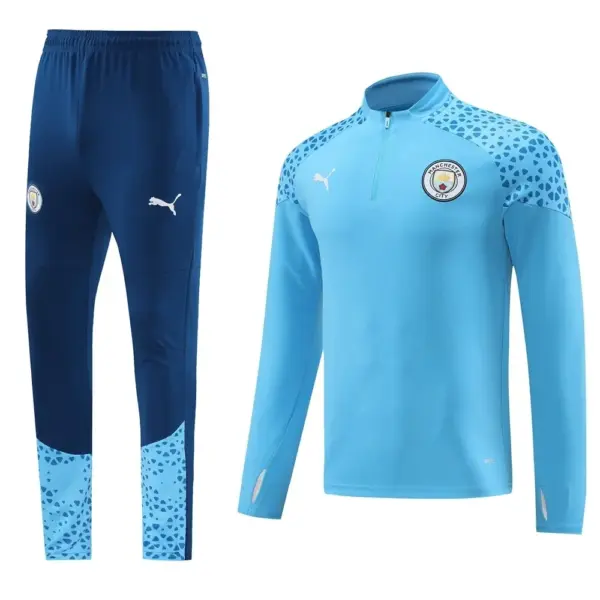 Manchester City Sky Blue Half Zipper Jacket+Long Pants