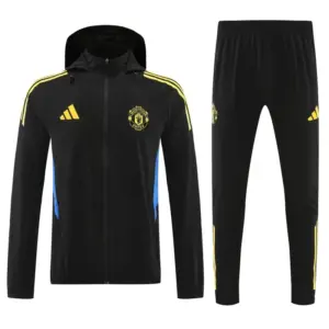 Manchester United Black Full zipper Jacket Tracksuit+ long pants
