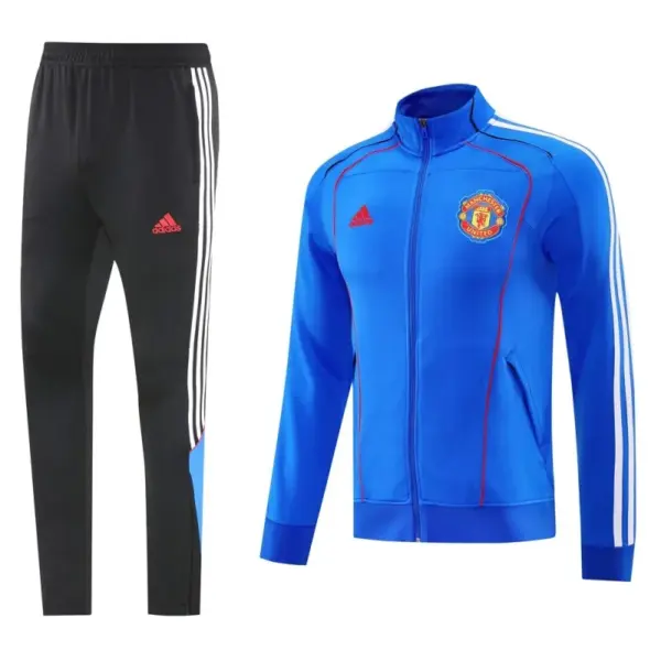Manchester United Blue Full Zipper Jacket +Long Pants