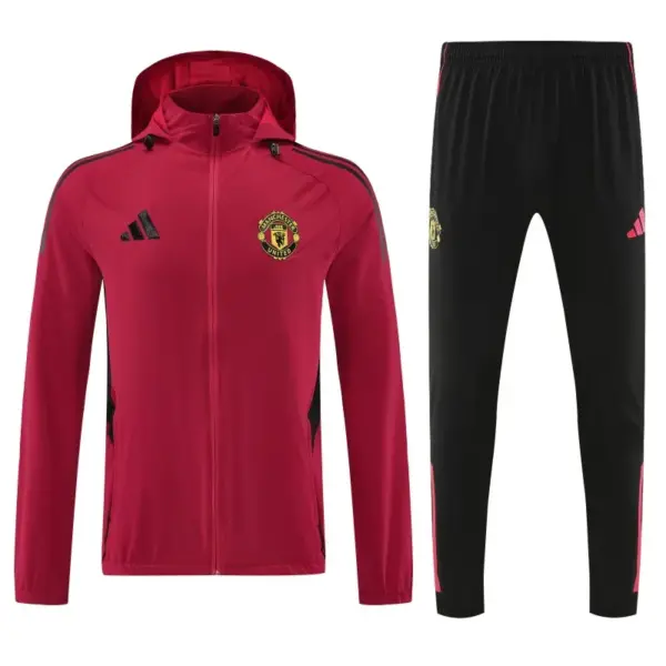 Manchester United Red Full zipper Jacket Tracksuit+ long pants